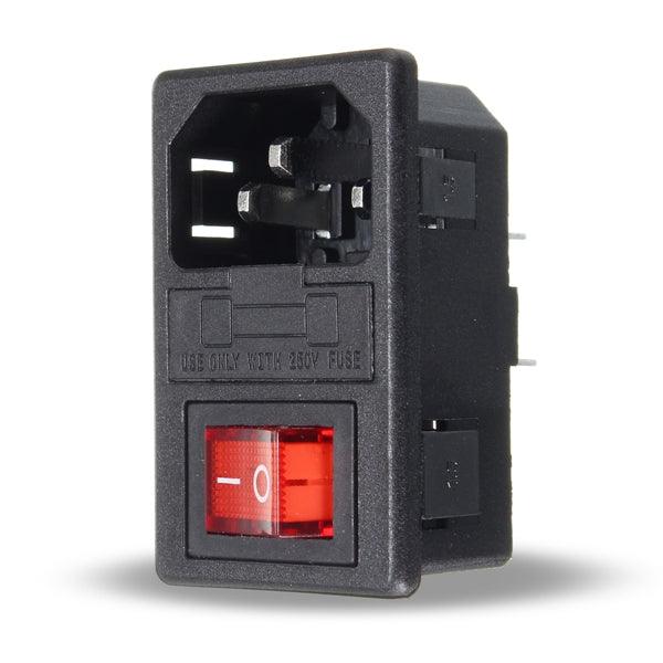 250V 10A AC 3 in 1 Fuse Power Supply Socket Connector Rocker Switch