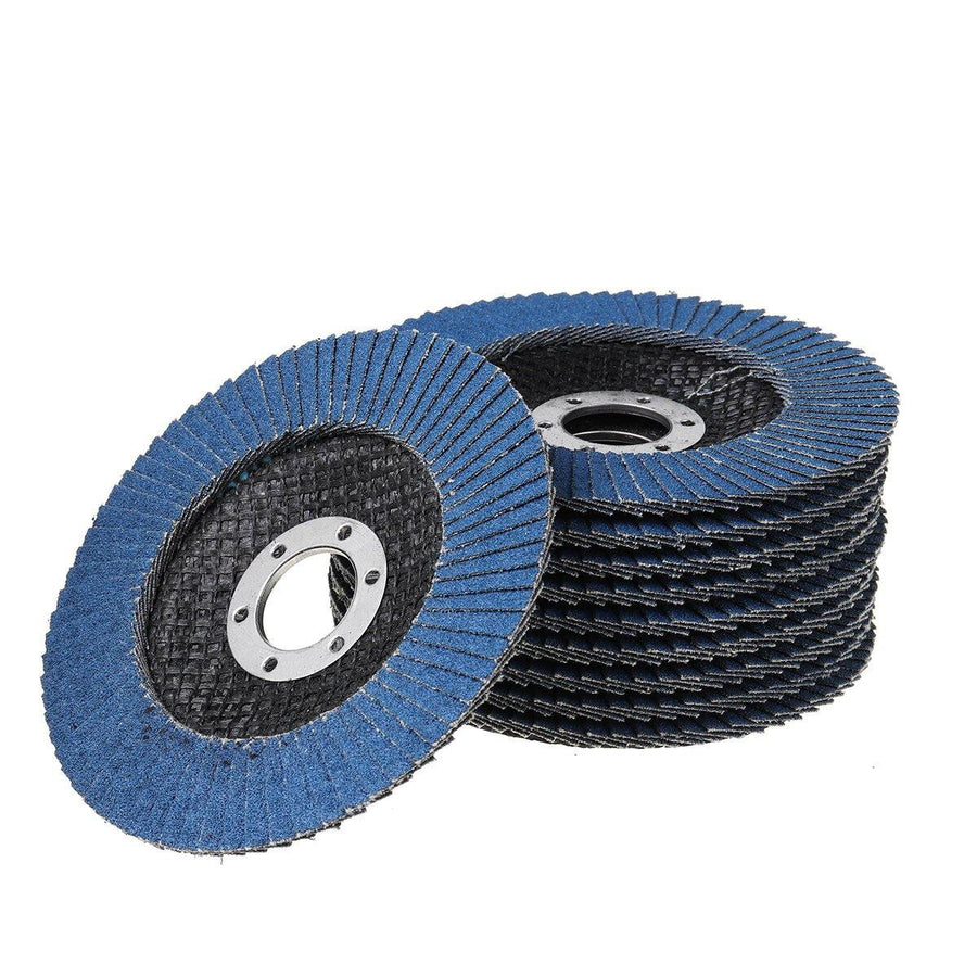 10Pcs 4 Inch Sanding Flap Discs Frosted Sheet Blue Sand 100 Type Louvre Polishing Wheel - MRSLM