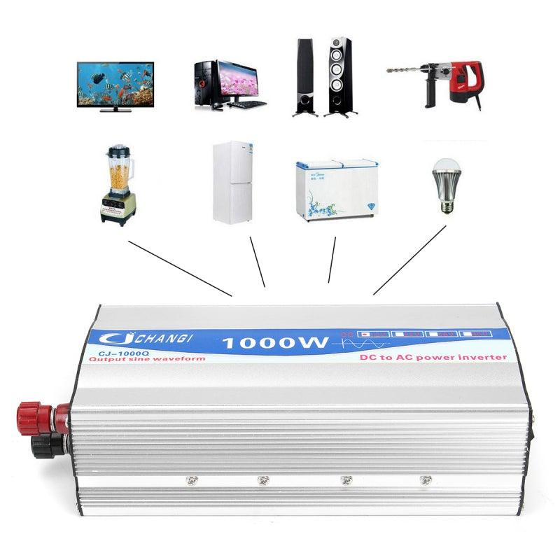 1000W  DC 12V to AC 220V Pure Sine Wave Power Inverter Power Converter Transmitter