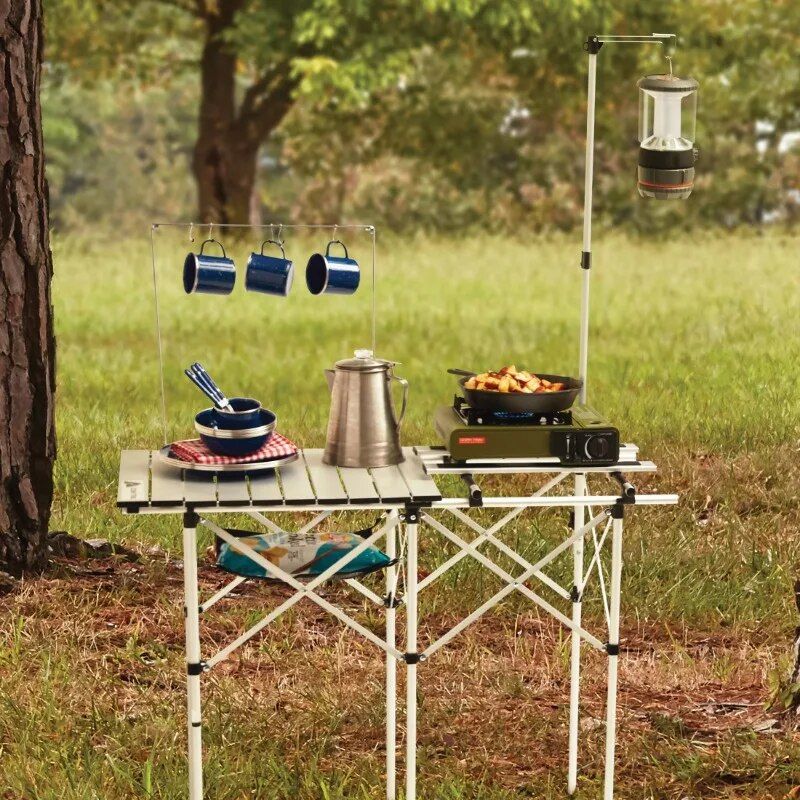 Ultimate Camp Kitchen Table with Adjustable Stove Platform