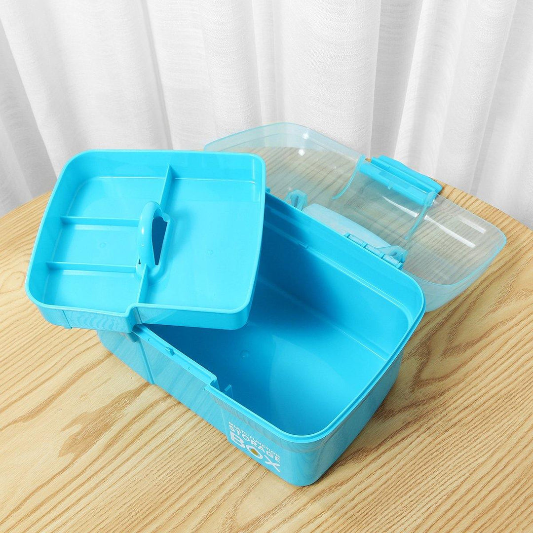 27√ó17√ó17cm Mini HandHeld Double Deck Manicure Tools Storage Case Box Parts Storage Box