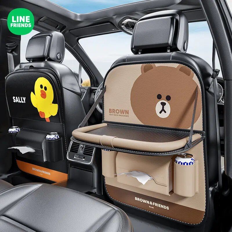 Luxury Leather Car Seat Back Organizer - Multi-Pocket Sunshade Storage Solution