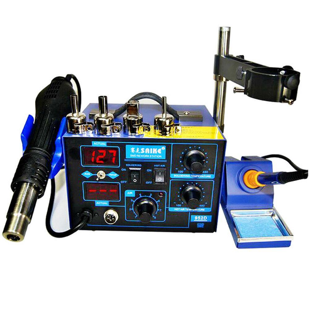 Saike 952D AC 110V / 220V 760W Soldering Station BGA 2 in 1 SMD Rework Soldering Station Hot Air Heater