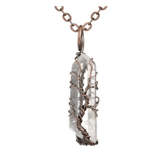 White Crystal Life Tree Necklace