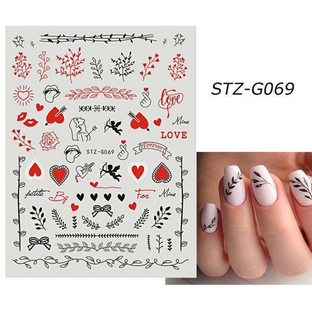 3D Nail Art Stickers Rose Cupid Eros Love Lip Adhesive Valentine's Day Stickers - MRSLM