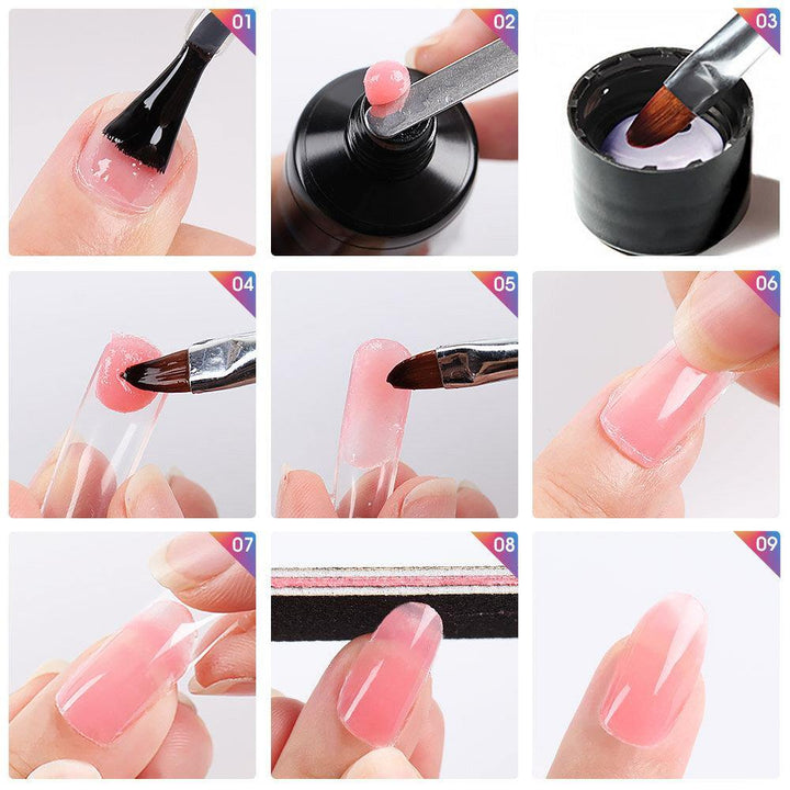 3Pcs Shiny Poly Extension Gel Kit Nails Art Design Semi Permanent UV Gel Manicure Nail Polish Gel Set