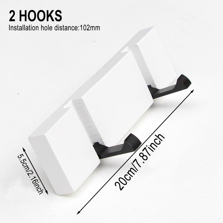 2/4/5/6 Wooden Hanger Removable Adjustable Clothes Rack Wall Door Hanging Clothes Hooks - MRSLM