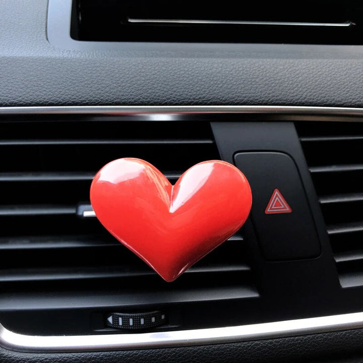 Charming Red Heart Car Air Freshener Clip