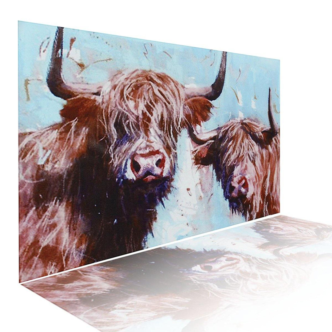 1 Piece Highland Cow Canvas Print Painting Wall Decorative Print Art Pictures Frameless Wall Hanging Decorations for Home Office