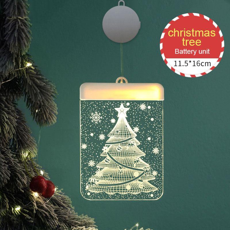 Creativity Christmas Decoration USB Lights LED Battery Lights Bells Elk String Lights 3D Acrylic Board Hanging Lights - MRSLM