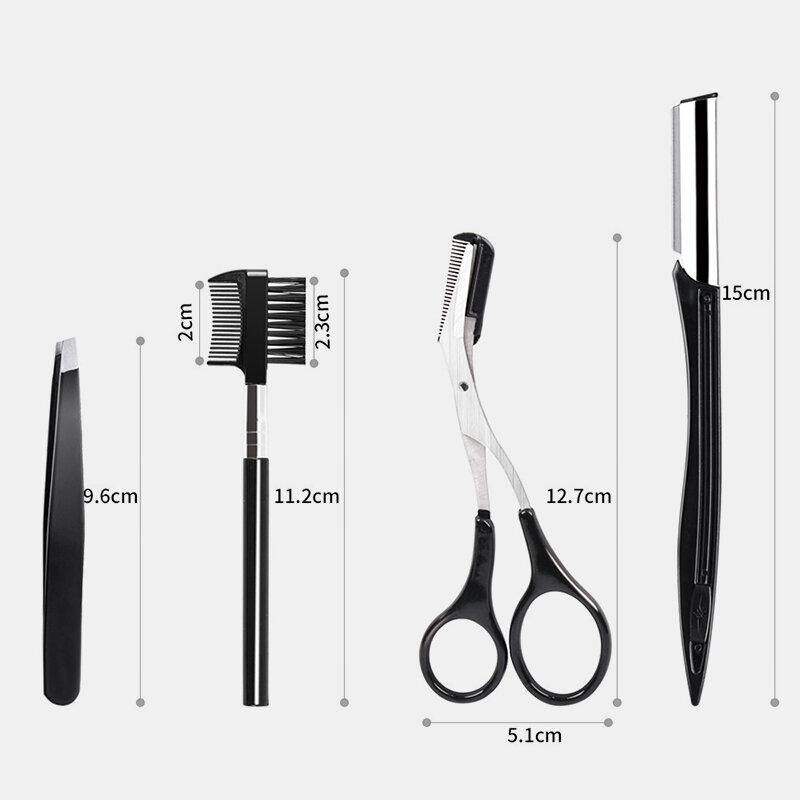 4 pcs Eyebrow Trimmer Suit Stereoscopic Cutting Eyebrow Skin Care Clip Comb for Girls