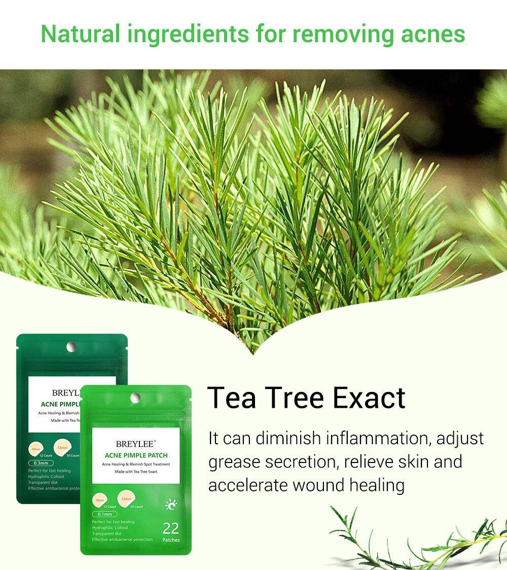 22Pcs Tea Tree Acne Stickers Daily + Night Acne Stickers To Fade Acne Marks Ultra-thin