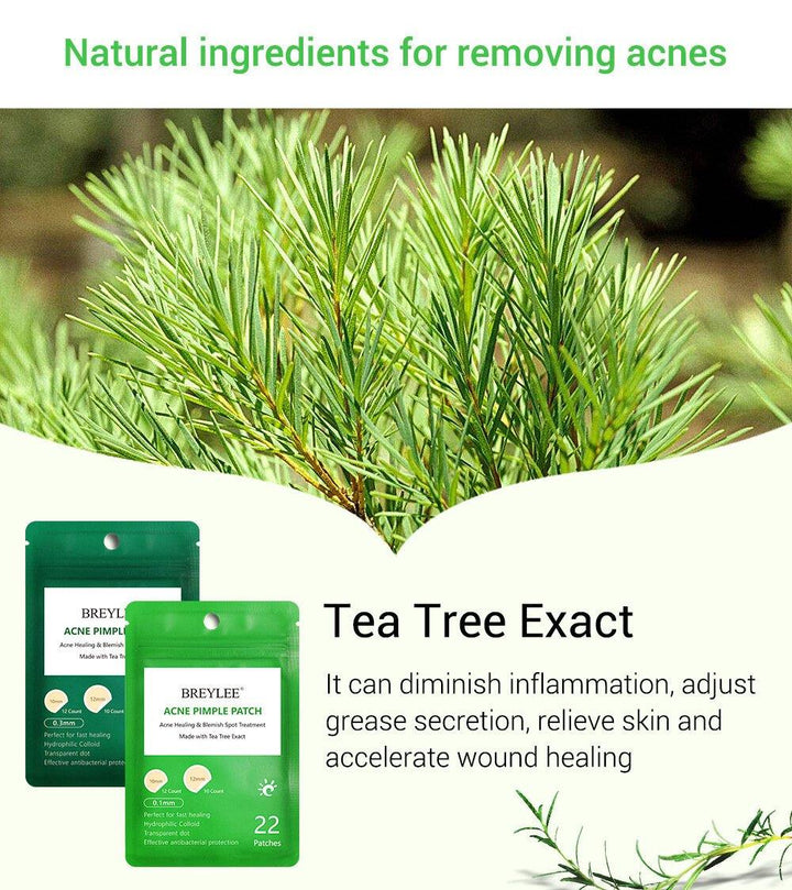 22Pcs Tea Tree Acne Stickers Daily + Night Acne Stickers To Fade Acne Marks Ultra-thin