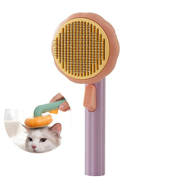 New Pet Cat Brush Hot Selling Hand-held Steel Wire Self-cleaning Comb Looper For Hair Removal