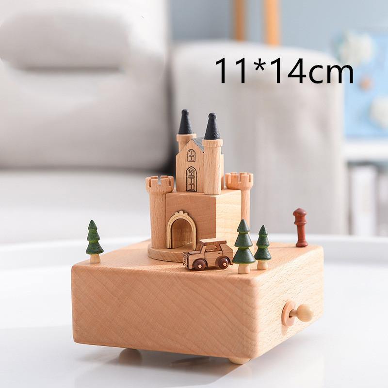 Music Boxes Innovative Rotating Musical Box Wooden Music Box Table Decoration - MRSLM