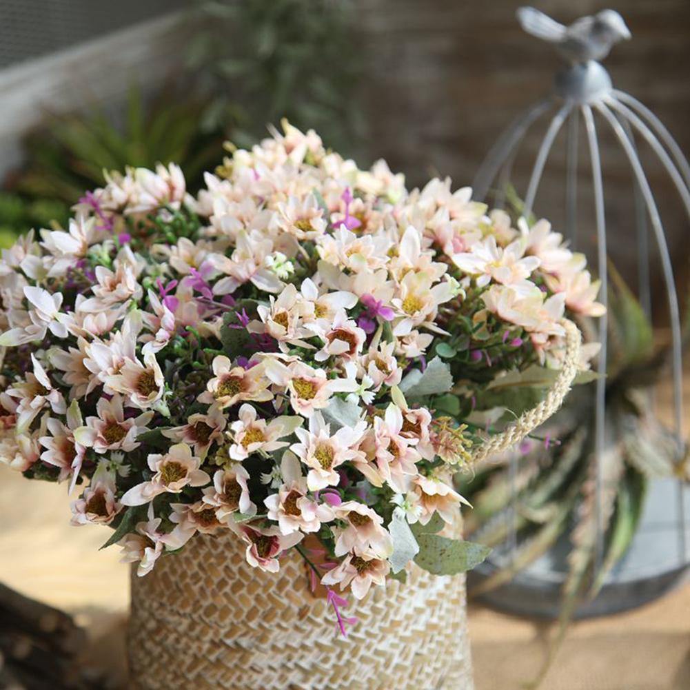 25 Heads/1 Bouquet Artificial Flowers Plant China Aster Simulation Wedding Decor