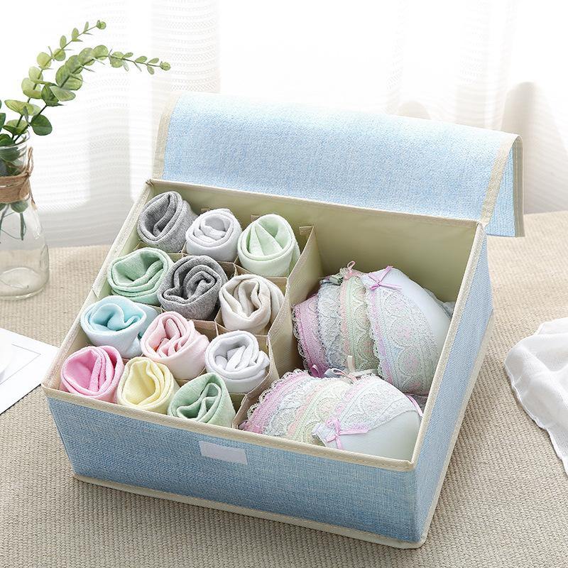 Cotton Underwear Storage Box Organizer Multi-Collapsible Bra Underwear Socks Storage Box Parts Storage Box - MRSLM