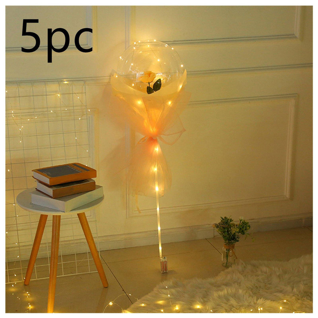 LED Luminous Balloon Rose Bouquet Transparent Bobo Ball Rose