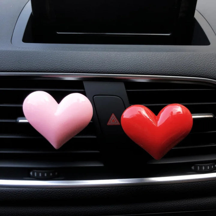 Charming Red Heart Car Air Freshener Clip