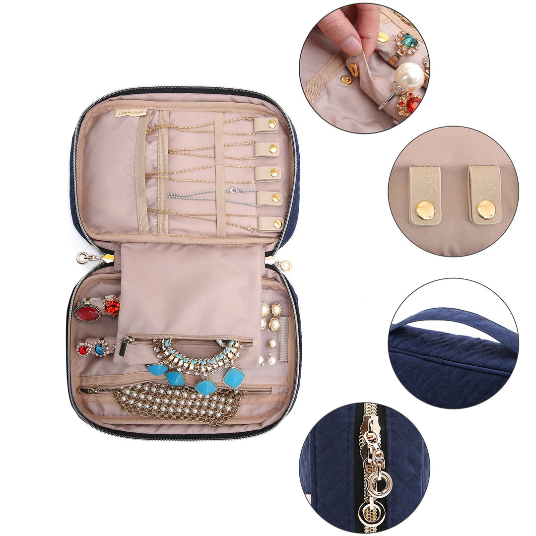 Travel Jewelry Organizer Waterproof Case for Necklaces, Earrings, Rings, Bracelets