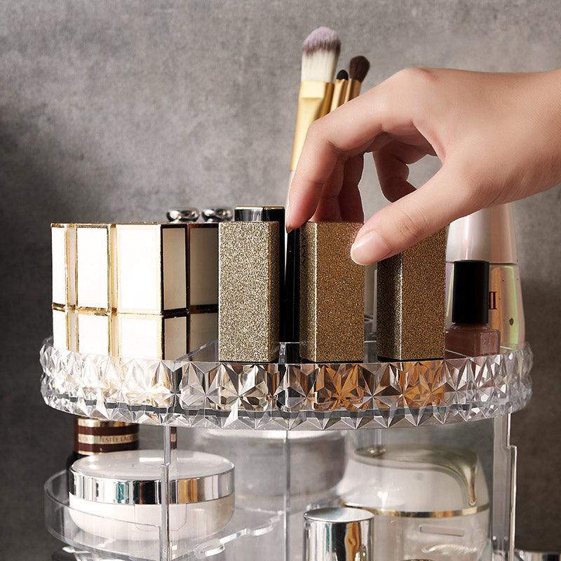 360 Degree Rotating Acrylic Cosmetic Cosmetic Storage Box Rack