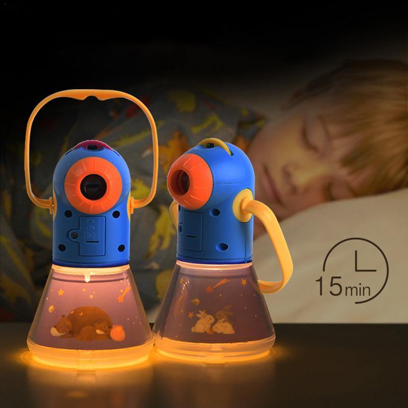 Children Night Lamp Projection Lamps Multifunction Story Projector Kids Early Education (Blue)