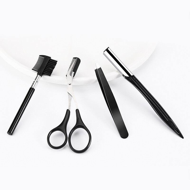 4 pcs Eyebrow Trimmer Suit Stereoscopic Cutting Eyebrow Skin Care Clip Comb for Girls