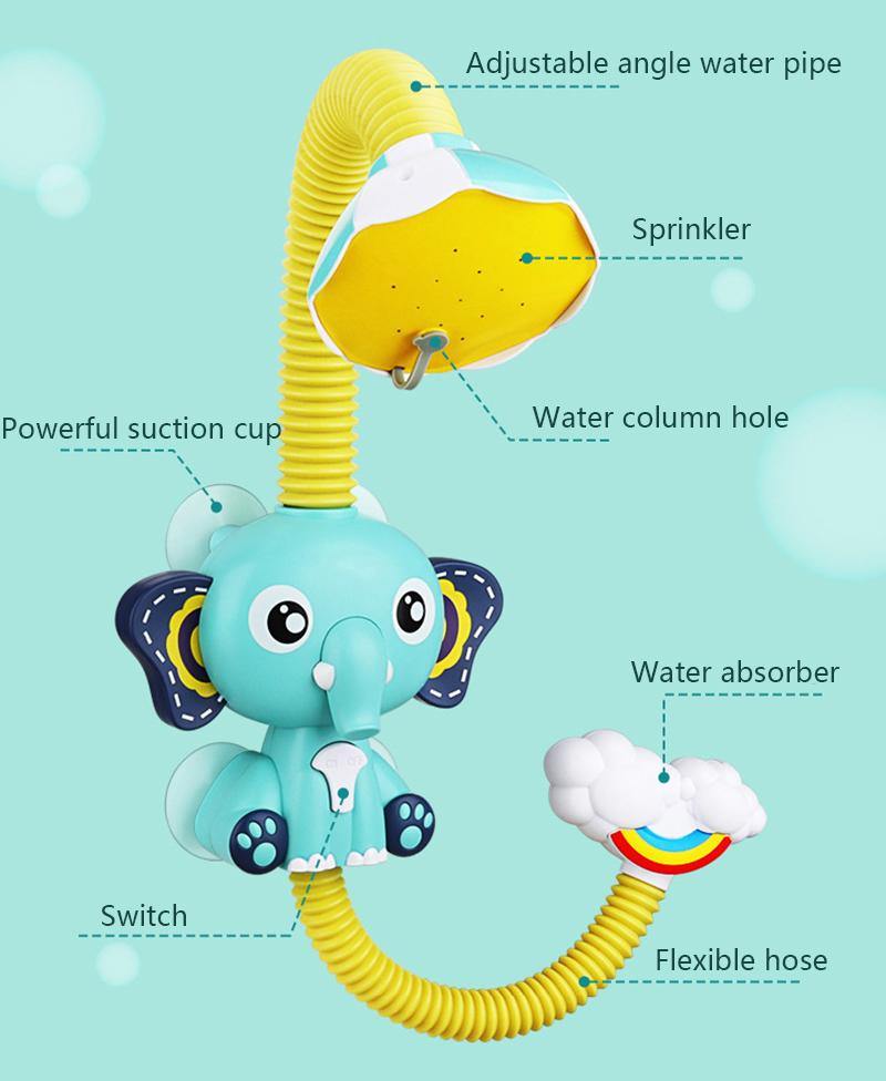 Bath Toys Baby Water Game Elephant Model Faucet Shower Electric Water Spray Toy For Kids Swimming Bathroom Baby Toys