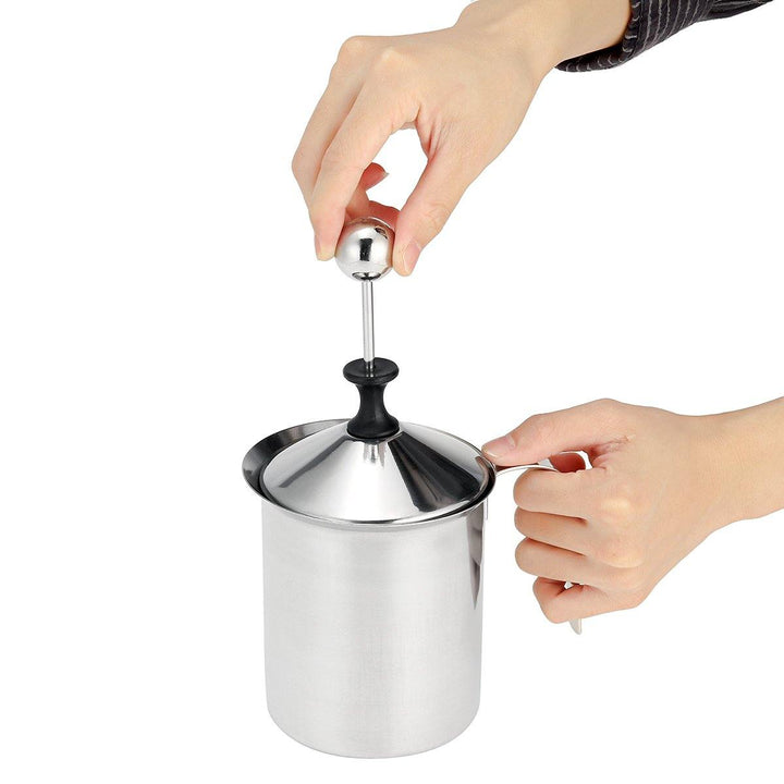 304 Stainless Steel Manual Milk Frother Double Mesh Milk Creamer Milk Foam Mesh Coffee Foamer Creamer for Coffee Shop