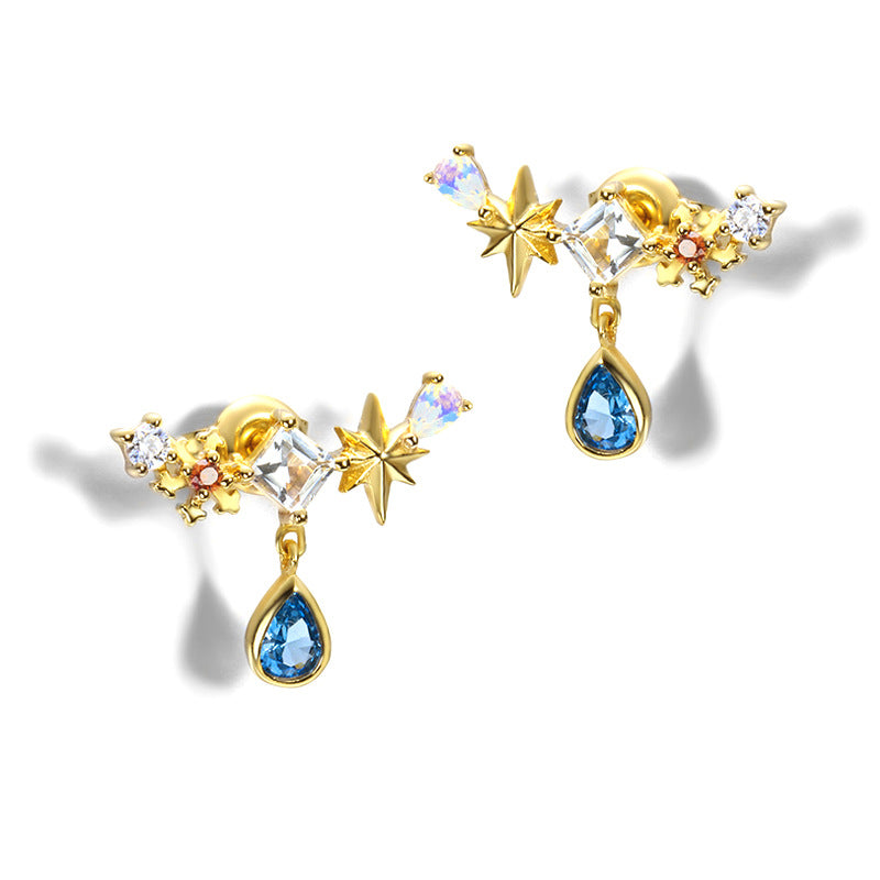 Amusement Park Blue Water Drop Earrings