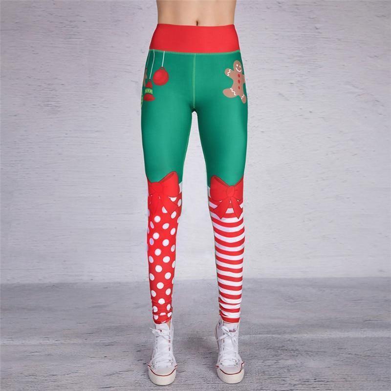 Yoga Christmas Print Hip High Waist Fitness Yoga Pants - MRSLM