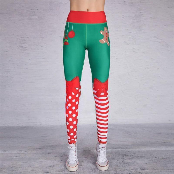 Yoga Christmas Print Hip High Waist Fitness Yoga Pants - MRSLM