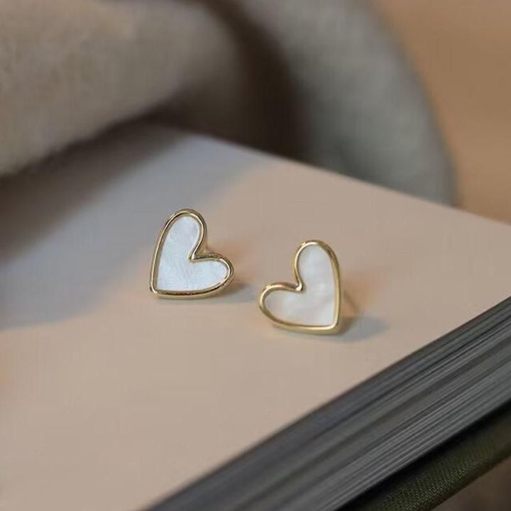 Trendy Heart Bling Zircon Stud Earrings