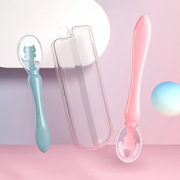 Safe and Soft Silicone Baby Feeding Spoons