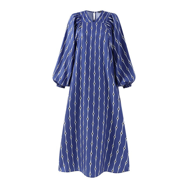 Women's Maxi Dress with Lantern Sleeve