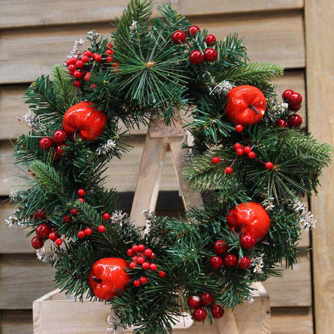 30cm Wall Hanging Christmas Wreath Handmade Front Door Hanging Pendant Garland Home Decorations Supplies