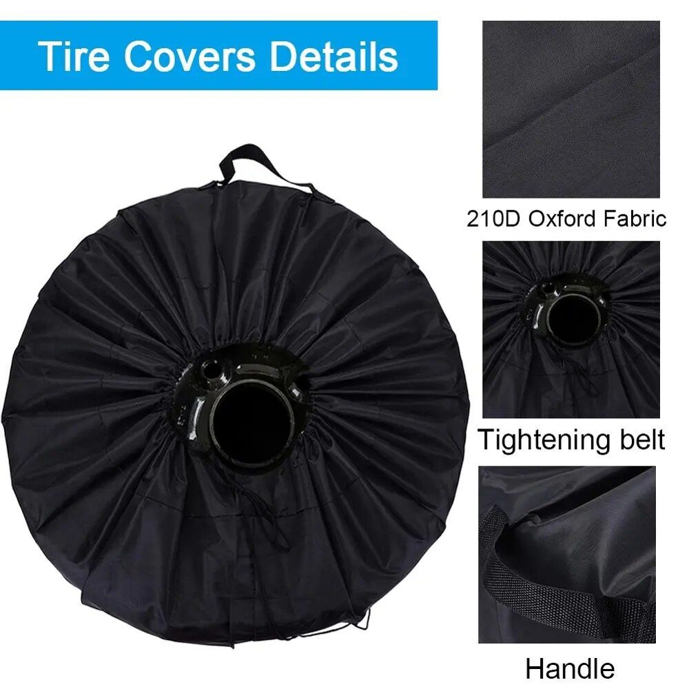 Weatherproof 210D Oxford Cloth Car Tire Covers - UV Protection, Dustproof Wheel Guards