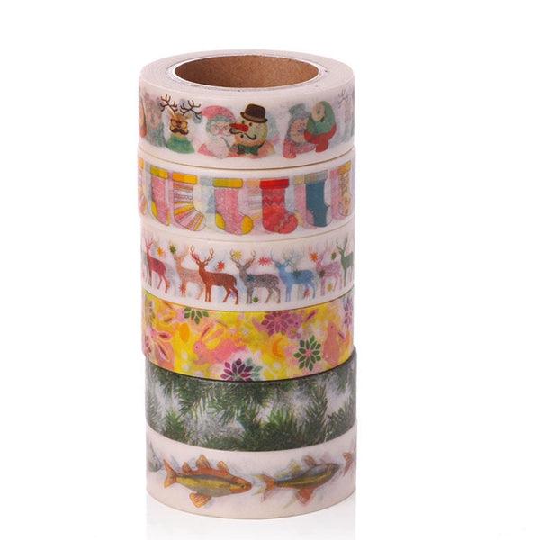 Creative Christmas Tree Santa Claus Tape Decorative Adhesive Washi Tape Masking Sticker DIY Tools