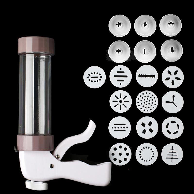 Cookie Press Kit Cookie Press Making Gun Biscuits Cake Mold Cookie Press Maker Machine (Coffee)