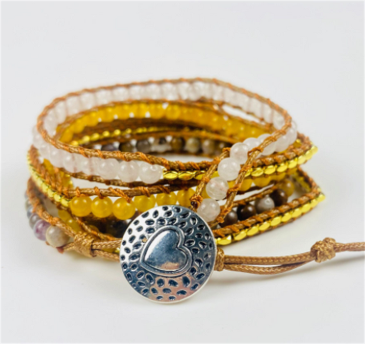 Topaz Handwoven Multilayer Wax Rope Bracelet