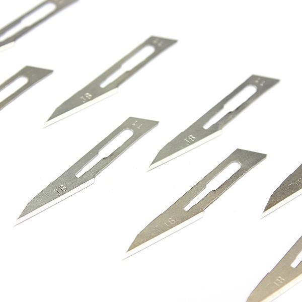 10pcs #11 Carbon Steel Surgical Scalpel Blades + 1pc #3 Handle