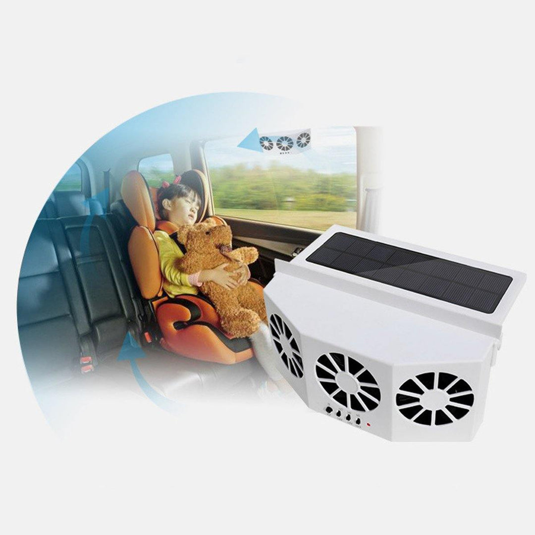 4500Rpm Solar Powered Car Auto Vehicle Window Air Vent Exhaust Cooling Box Fan Ventilation for Outdoor Travel