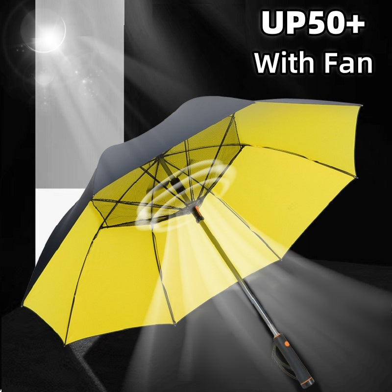 Large Fan Umbrella UPF50+ UV Blocking Parasol