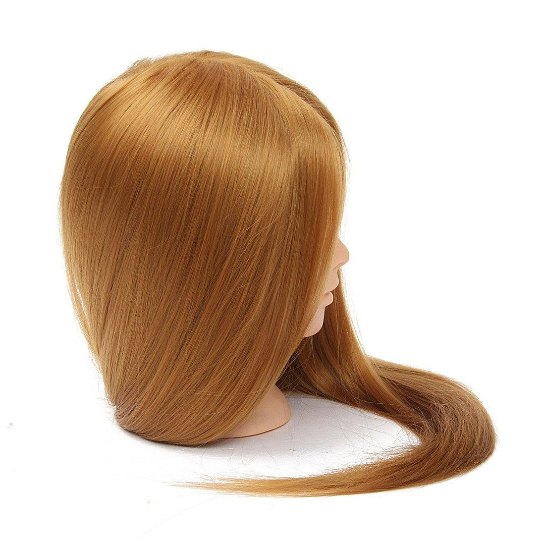 26" Long Hair Training Mannequin Head Model Hairdressing Makeup Practice with Clamp Holder