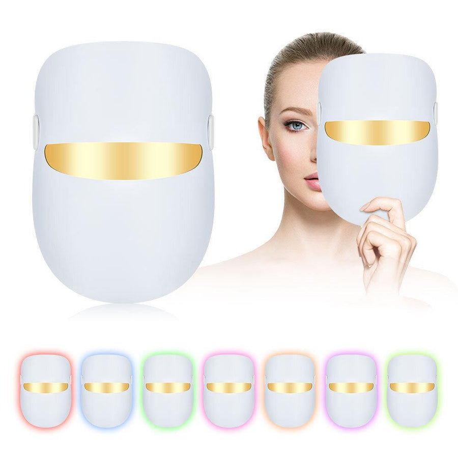 LED Colorful Face Mask Beauty Instrument Bright White Photon Skin Rejuvenation Instrument Household Facial Spectrum Mask - MRSLM