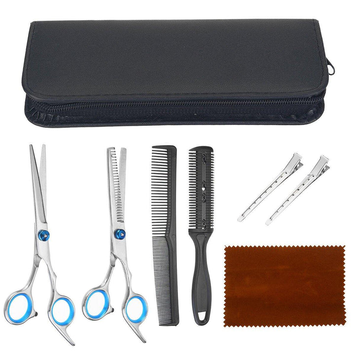 4/7/8/9/10Pcs Professional Hairdressing Scissors Set Hair Cut Thinning Shears Comb Hairpins - MRSLM