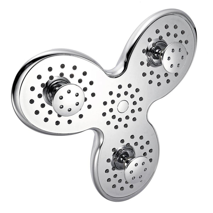 4-way High-Pressure 9.5 inch Rainfall Shower Head Trident Shape Massage - MRSLM