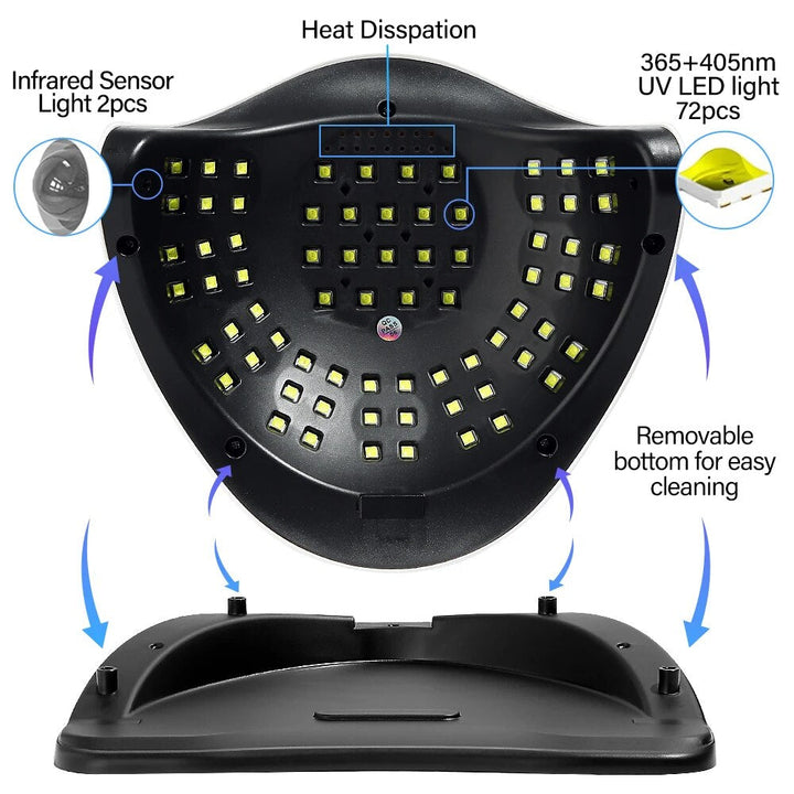 320W High Power UV LED Nail Lamp with 4 Timers & Smart Sensor