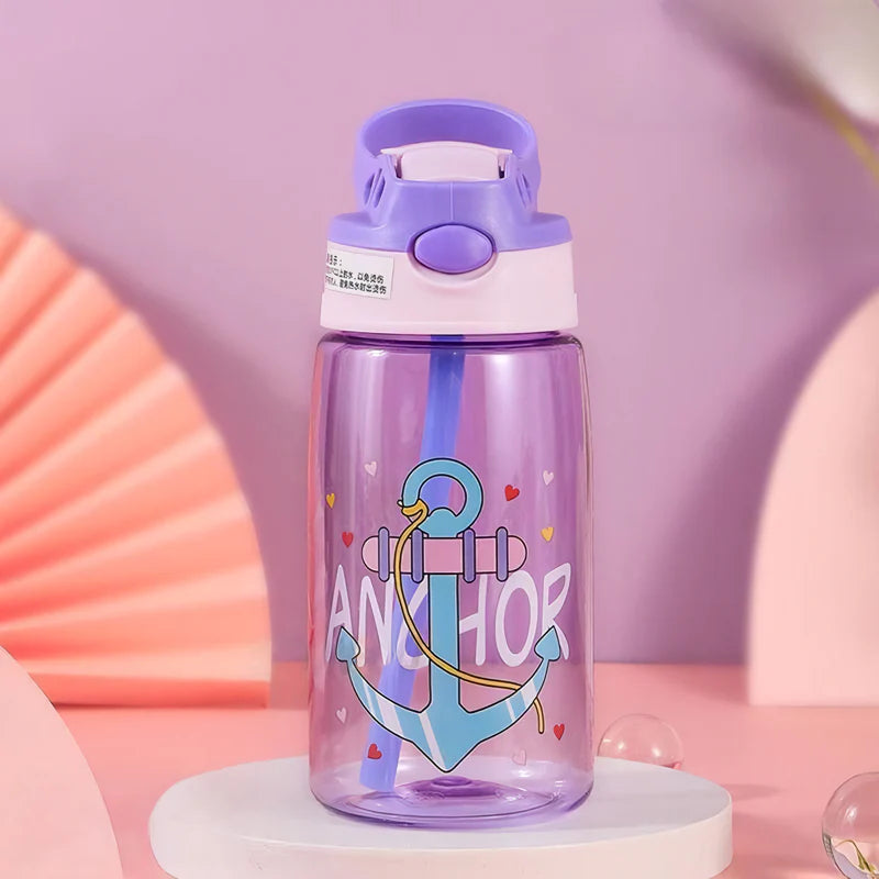 Kids Water Bottle with Straw and Handle