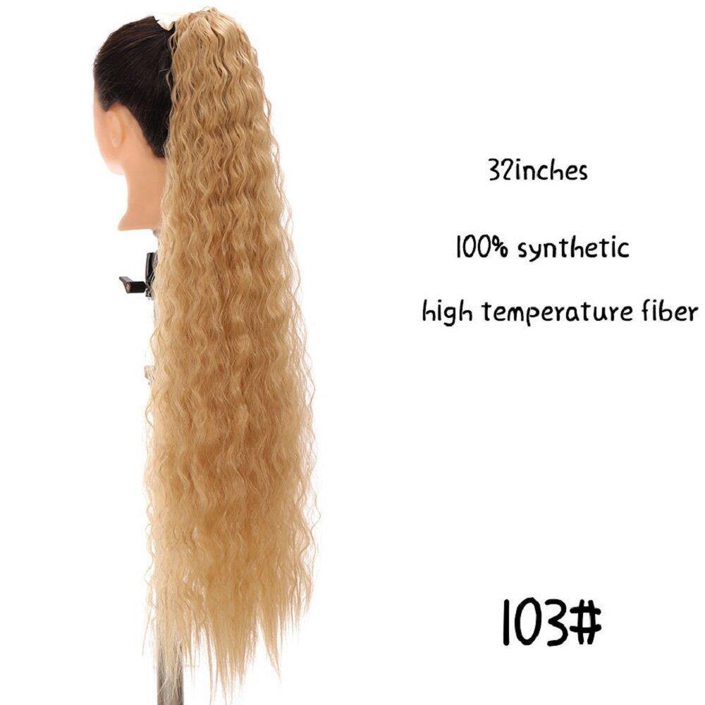 32inch 10 Colors Long Curly Hair High Temperature Fiber Bandage Ponytail Wig Piece - MRSLM